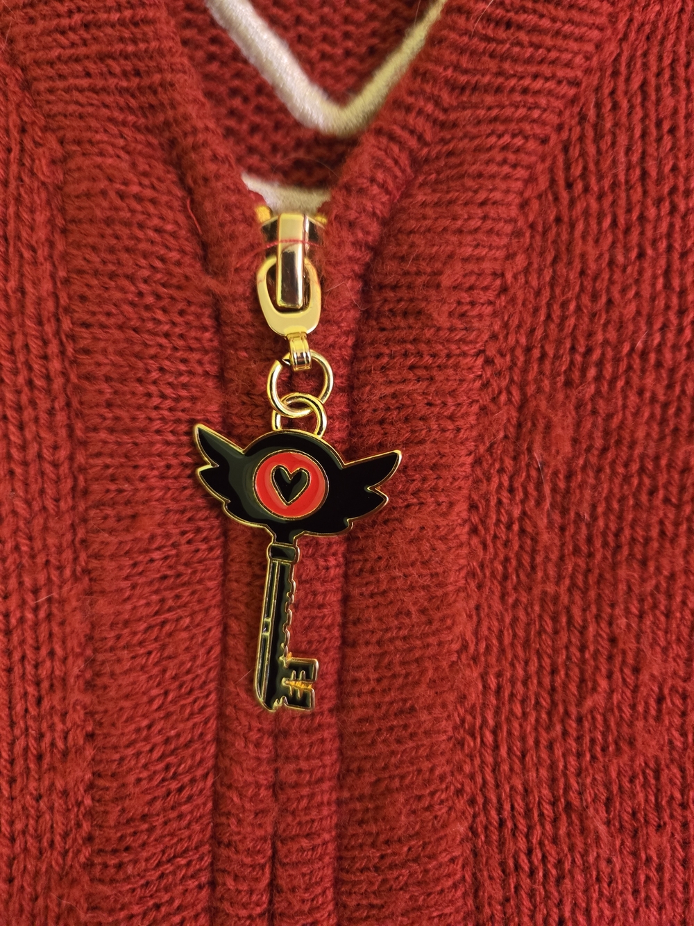 Hot Topic Red Hazbin Hotel Patch Cardigan Sweater - Picture 6 of 8